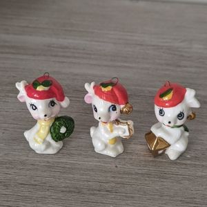 Napco Reindeer Musician Ornaments Set of 3